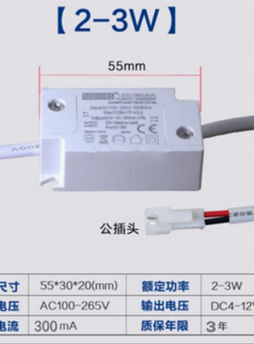 2-3X1WLED驱动电源内置LED恒流3W天花灯电源带IC镇流器电子镇流器