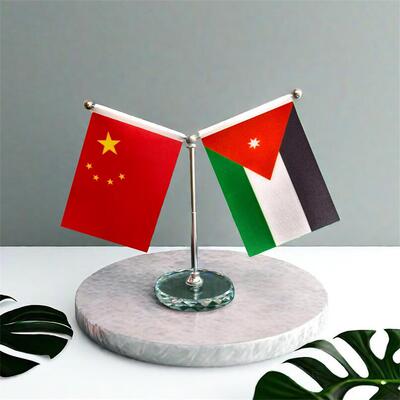 约旦国旗车载摆台水晶摆件