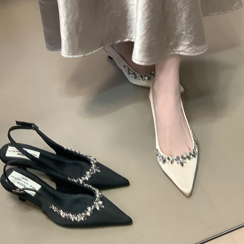 黑色高跟鞋女低跟2025年春季新款