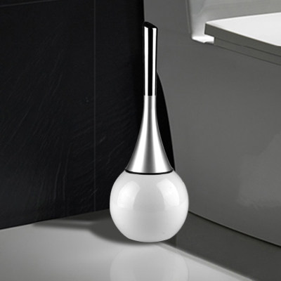 出口单品 简约创意带底座马桶刷 防水不锈钢厕刷 欧式黑白套装