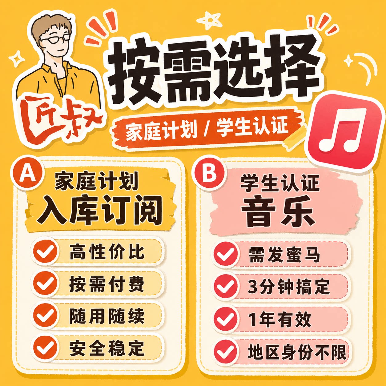 AppleMusic学生优惠方案认正教育 家庭组音乐计划 拼车
