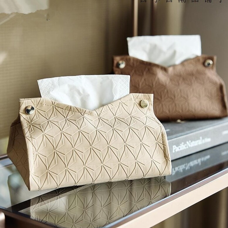 迷雾之森 「几何纹理纸巾盒」客厅茶几纸巾套简约轻奢厕所抽纸盒