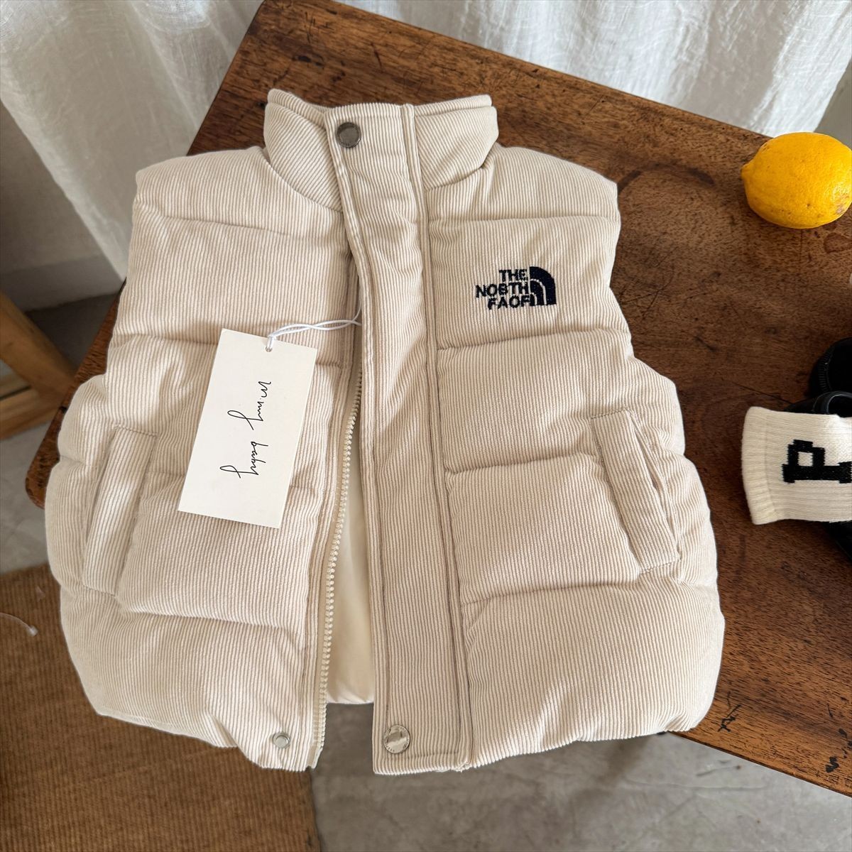 秋冬新款男女宝宝夹棉棉服马甲儿童字母印花坎肩外穿轻便保暖背心