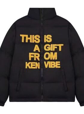 潮美式立领面包服男女同款i韩版复古慵懒BF加厚休闲棉服无帽外套