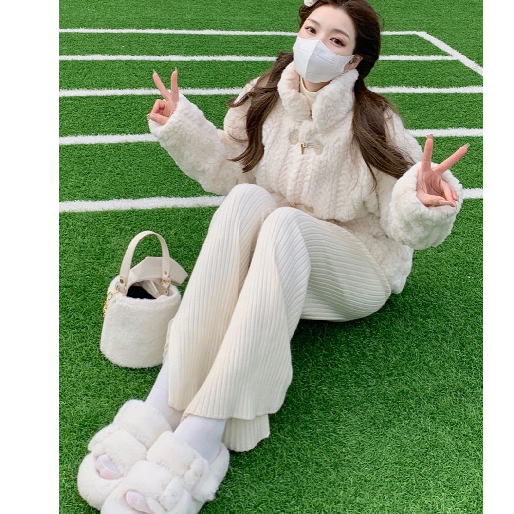 8239#实价2025冬季新款加厚羊羔毛外套女