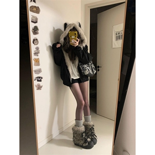 FDR座山雕毛领棉服女冬外套棉衣