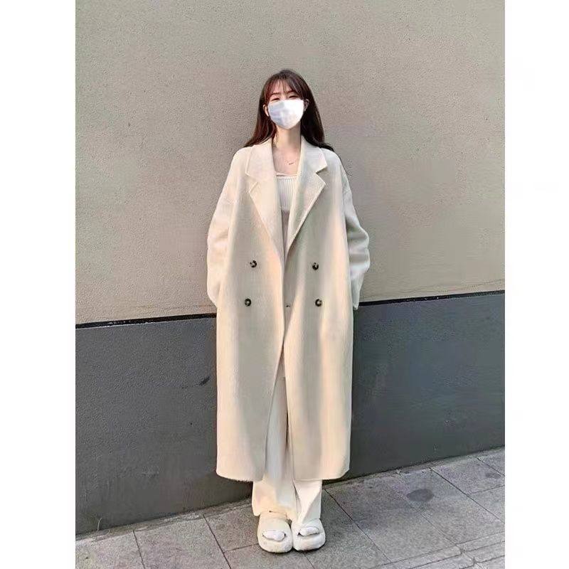 8316#实价双面羊绒大衣中长款外套