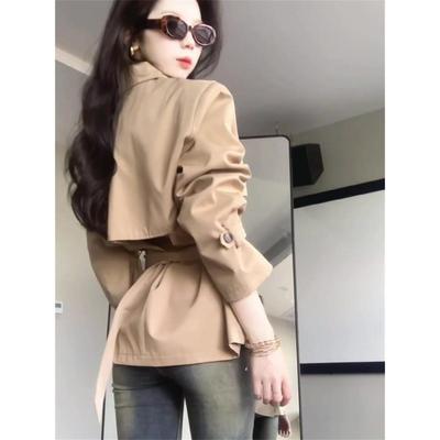 英伦风卡其色风衣外套女春秋季新款高级感气质收腰小个子短款大衣