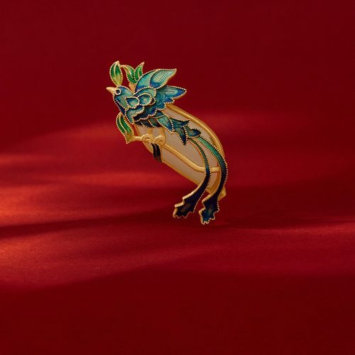 国潮珐琅彩胸饰高档女纯银复古轻奢胸花别针气质妈妈生日礼物