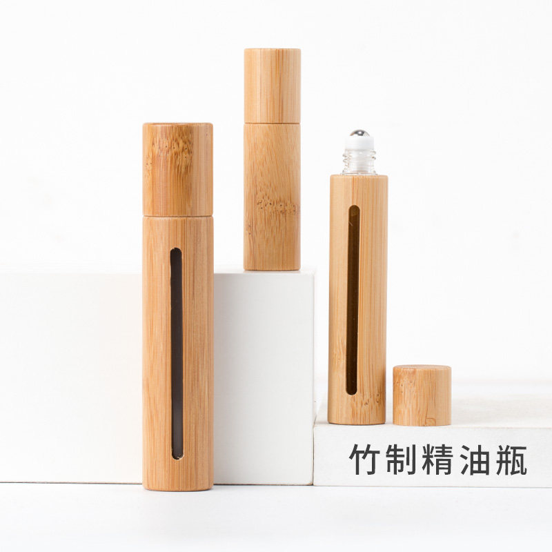 竹制滚珠分装瓶开窗防摔旅行便携图片
