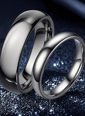 不锈钢戒指情侣对戒不掉色小众ins设计磨砂钛钢手饰时尚潮流款