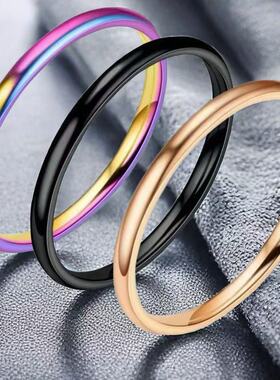 钛钢戒指女素圈ins不掉色小众高级感不锈钢爆款女电镀轻奢