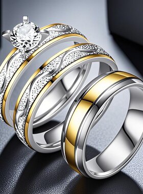 不锈钢戒指情侣对戒一对情人不掉色ins风钛钢饰品手饰指环