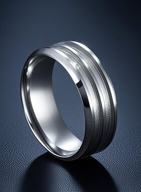 钛钢戒指男款嘻哈百搭ins风不掉色DLY滴胶手饰潮流饰品