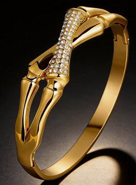 新品 爱心铸造不锈钢手镯女生轻奢感 时尚简约百搭不掉色手环