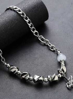 镶钻星芒项链男高级感不掉色百搭简约十字架挂牌女潮饰品