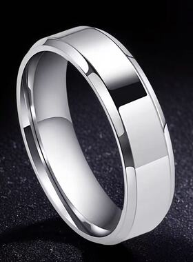 不锈钢戒指对戒情侣冷淡钛钢指环4mm6mm小众不掉色时尚配饰