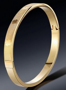 新款钛钢手镯创意心跳图案卡扣情侣手环不锈钢时尚饰品简约设计