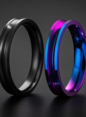 钛钢戒指女生不掉色素圈ins风小众高级百搭不锈钢手饰潮流款
