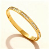 不掉色新款 钛钢手镯女生高级感真金电镀精致欧美不锈钢饰品