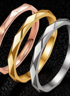 不锈钢戒指女百搭不掉色小众设计ins风女士钛钢指环饰品手饰