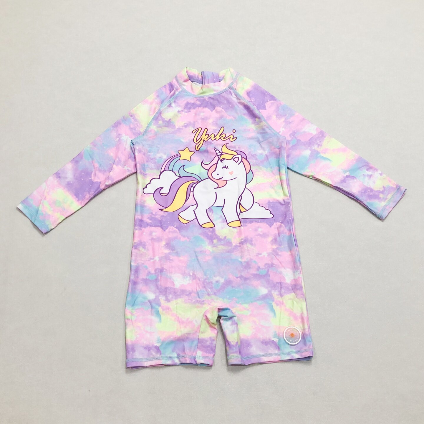 666外贸女童连体冲浪服泳衣可爱多款印花女孩防晒时尚儿童泳衣装