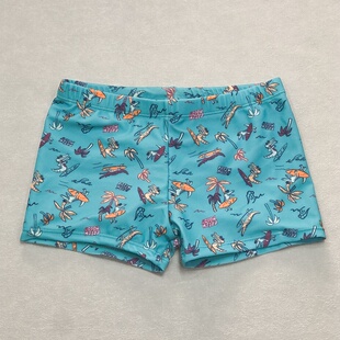 可爱卡通印花温泉沙滩男童速干游泳短裤 666外贸折扣 儿童平角泳裤