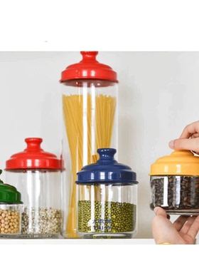 ㊣意大利制造Italo Ottinetti铝盖玻璃罐厨房储物罐杂粮密封罐