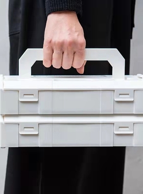 新品 日本进口PUEBCO可叠加手提工具盒 五金工具箱杂物收纳盒塑料