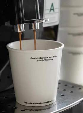 新品 日本PUEBCO复古风陶瓷纸杯式印字母水杯咖啡杯小号水杯250ml