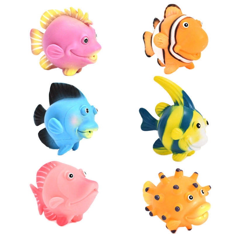 软胶跨境仿真海洋动物玩具卡通软胶热带鱼 小金鱼模型玩具 小丑鱼