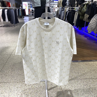 MLB短袖男女同款经典老花轻便透气舒适满印时尚潮牌T恤3ATSM1163