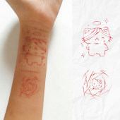 ins男女创意逼真可洗贴纸 高级防水持久 学生手腕遮盖纹身贴 个性