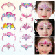 儿童动物节日表演额头贴公主彩虹凯蒂猫彩绘妆容纹身贴