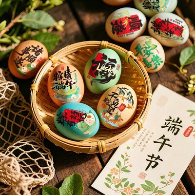 端午节装饰鸡蛋贴纸传统文化节日主题活动氛围仪式感场景布置用品
