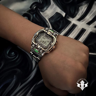 铁心银饰 原创设计表壳“时光机” 925纯银 适用于卡表gmw-b5000