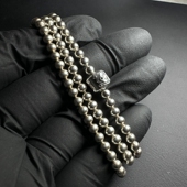 铁心银饰原创设计蛇年生肖珠链项链 925纯银男女士吊坠链 蛇丸