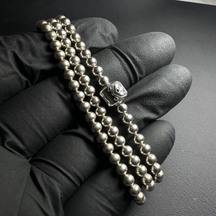 铁心银饰原创设计蛇年生肖珠链项链“蛇丸”925纯银男女士吊坠链