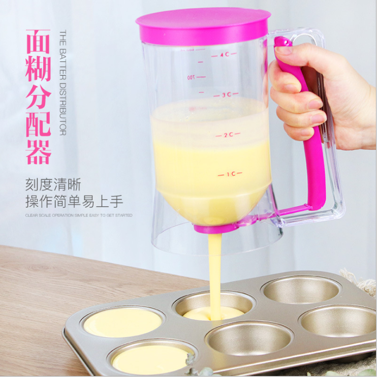 面糊分配器纸杯蛋糕章鱼小丸子漏斗液体蛋糊分配器均匀可控量杯