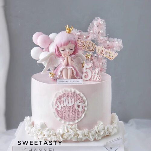 蜜雪儿公主蛋糕装饰摆件贝拉公主插件生日许愿天使女孩派对甜品台