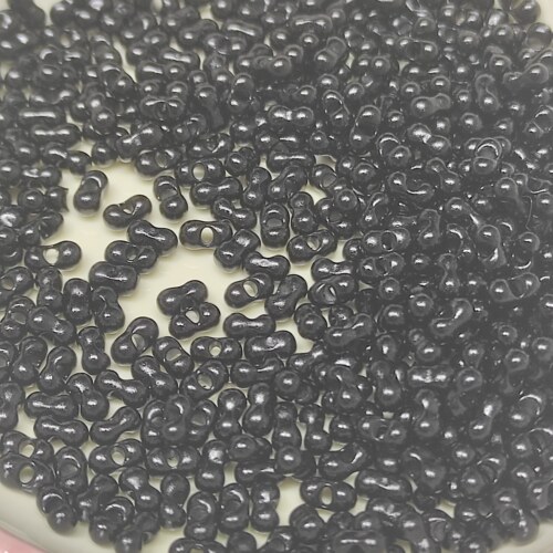 （15元包邮）15g2*4黑色月亮家琉璃花生珠80-001