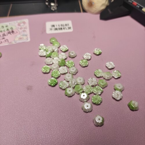 （满15元包邮）27g约200个卡8双色中孔玫瑰花49-009