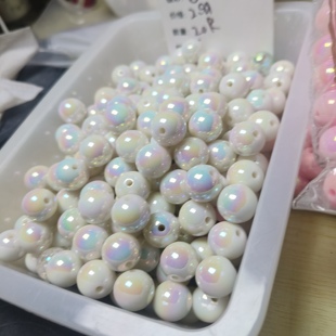 包邮 033卡16陈明白色七彩贝壳圆珠20颗 9.9元