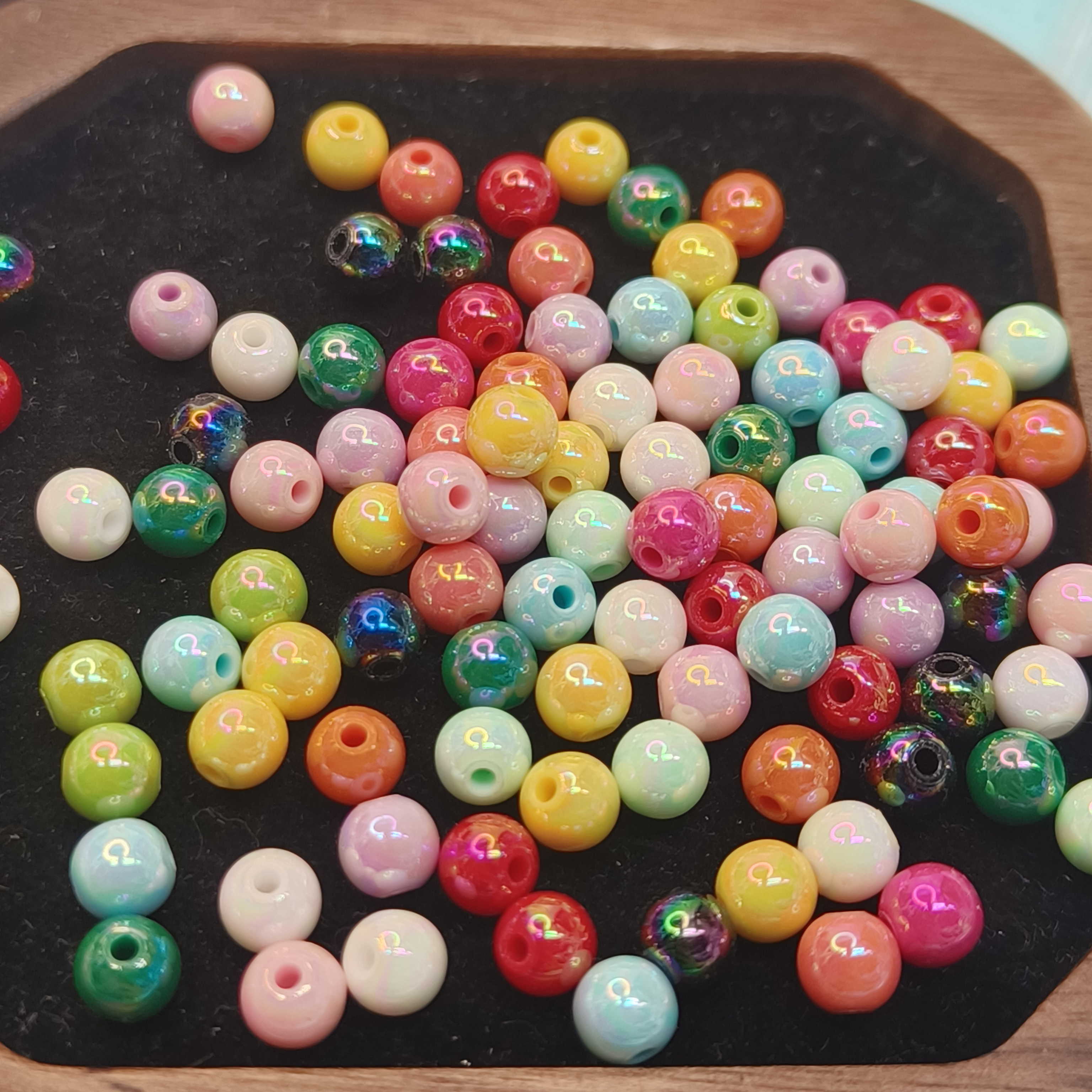 （9.9元包邮）63-007卡6镀彩小隔珠100颗