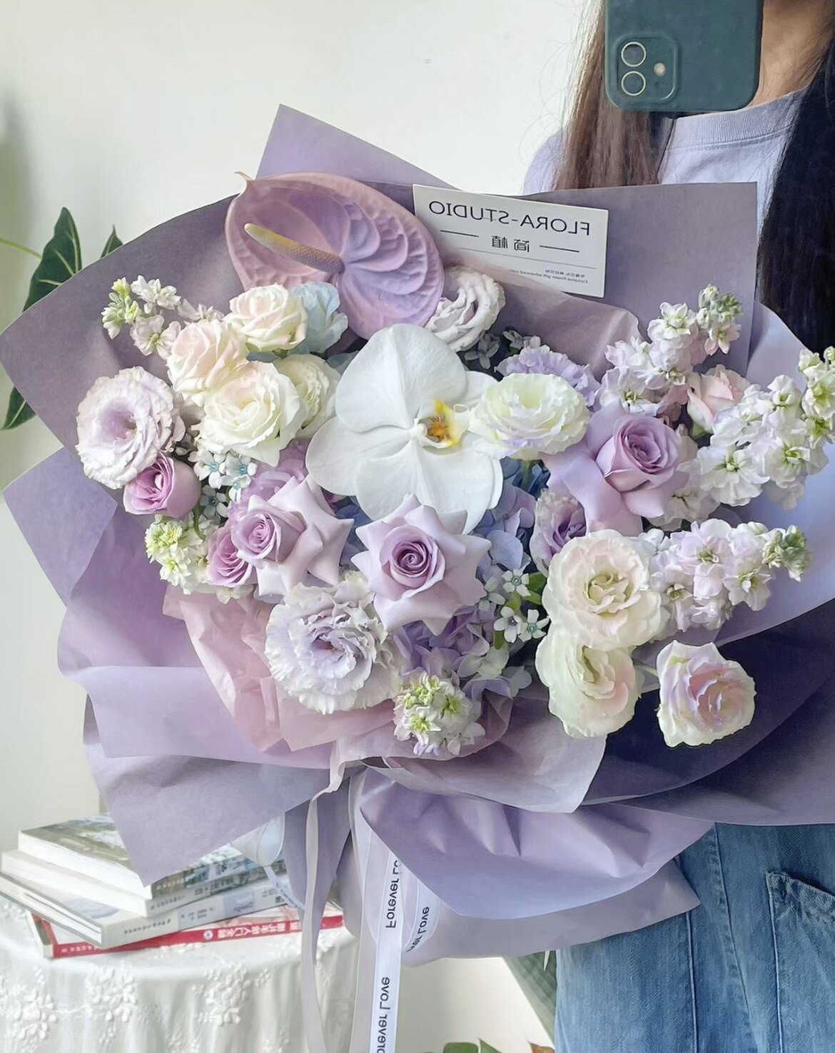 高端紫色系混搭花束泉州鲜花同城鲜花速递(同城)