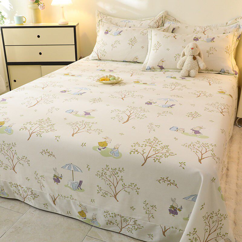 定制订做纯棉磨毛床单件加厚春秋冬床品全棉布女被单子单双人加大