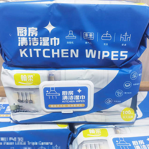 翰柔厨房湿巾强力用清洁杀菌专用加大加厚去油污渍加厚100片装