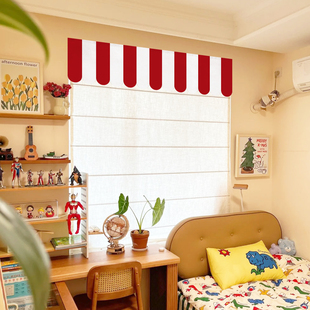 简约门头装 饰短帘旗帘吊旗厨房隔断半帘免打孔魔术贴窗帘帘头窗幔