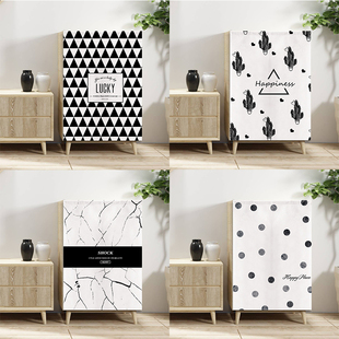 书架衣柜杂储物架门帘布帘遮挡帘厨房橱柜帘自粘魔术贴小窗口挂帘