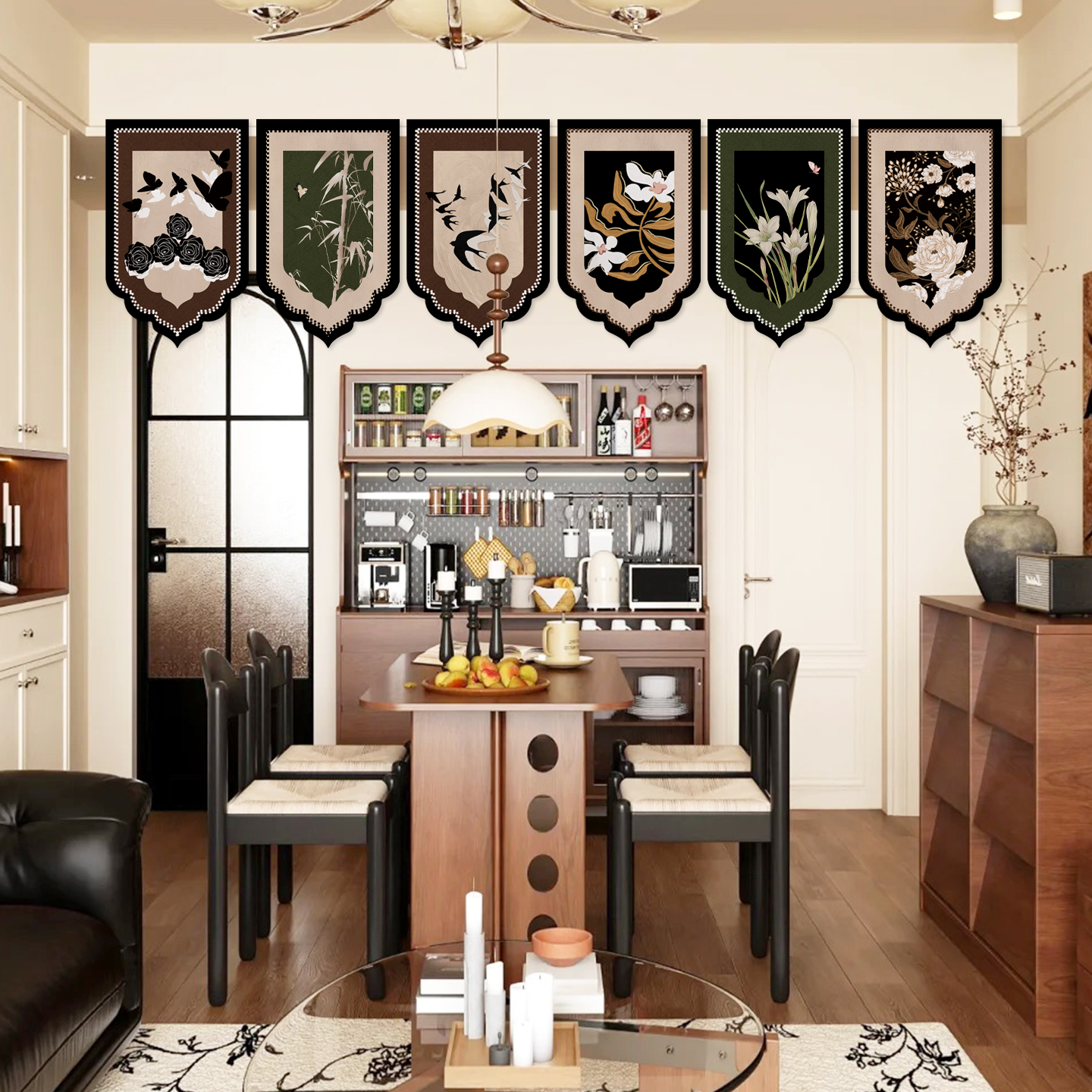 复古法式门头帘子吊旗客厅厨房装饰半帘布帘中古风隔断短帘遮挡帘